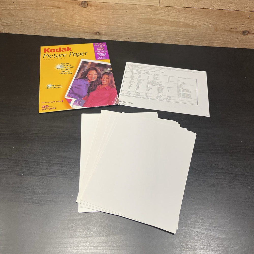 KODAK Picture Paper For Inkjet Printers Soft Gloss 20 Sheets 8.5 x11 OPENED - Picture 2 of 8